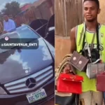 Nigerian man who hawked bags celebrates becoming Benz owner Video