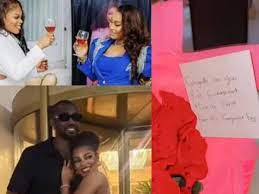 Big brother Naijas former housemate Deji presents flowers and a complimentary note to her fellow housemate Chichi as she bags first endorsement