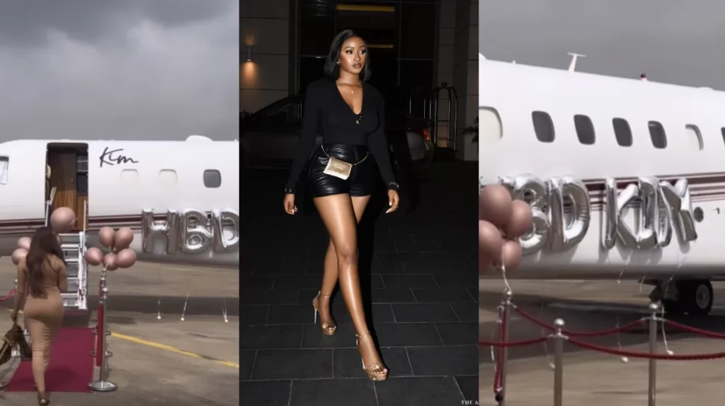 BBNaija celebrity, Kim Oprah responds to claims that she rented a ‘grounded’ jet to take pictures on her birthday (video)