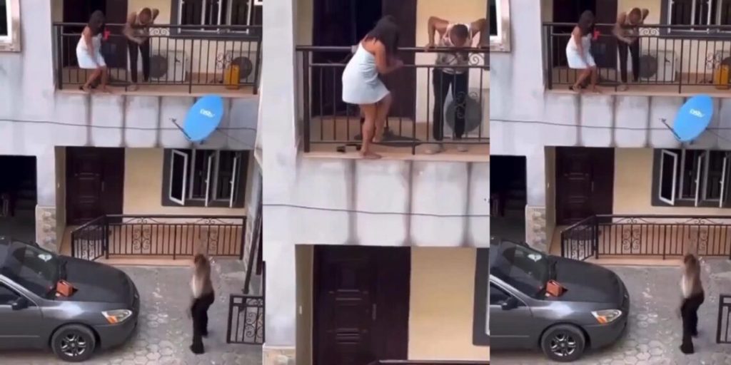 Woman creates a scene after catching her husband with a side chick in their house (Video)