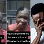 Watch the awful moment burglars cut-off man's hair after not seeing something meaningful to steal