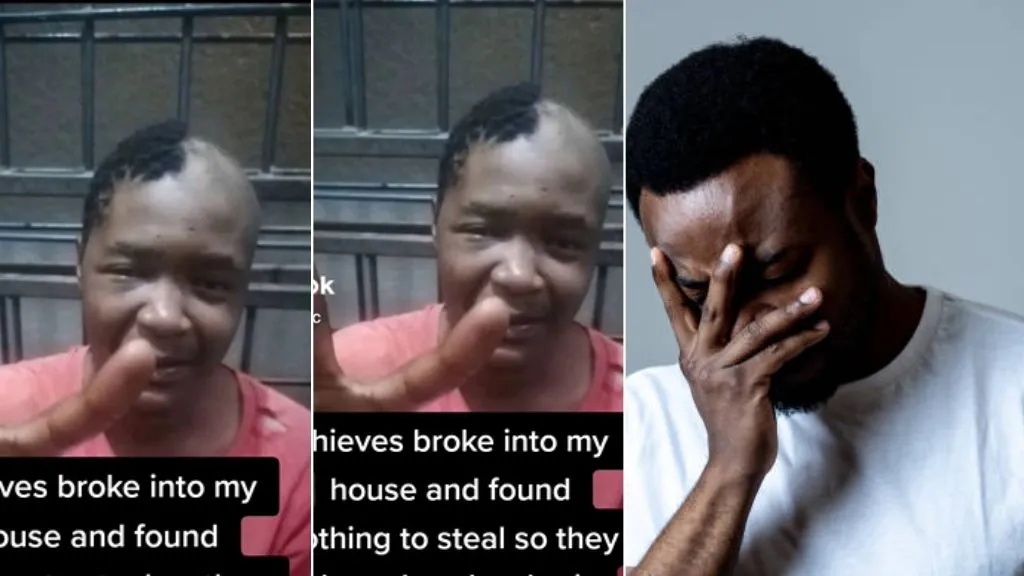 Watch the awful moment burglars cut-off man's hair after not seeing something meaningful to steal