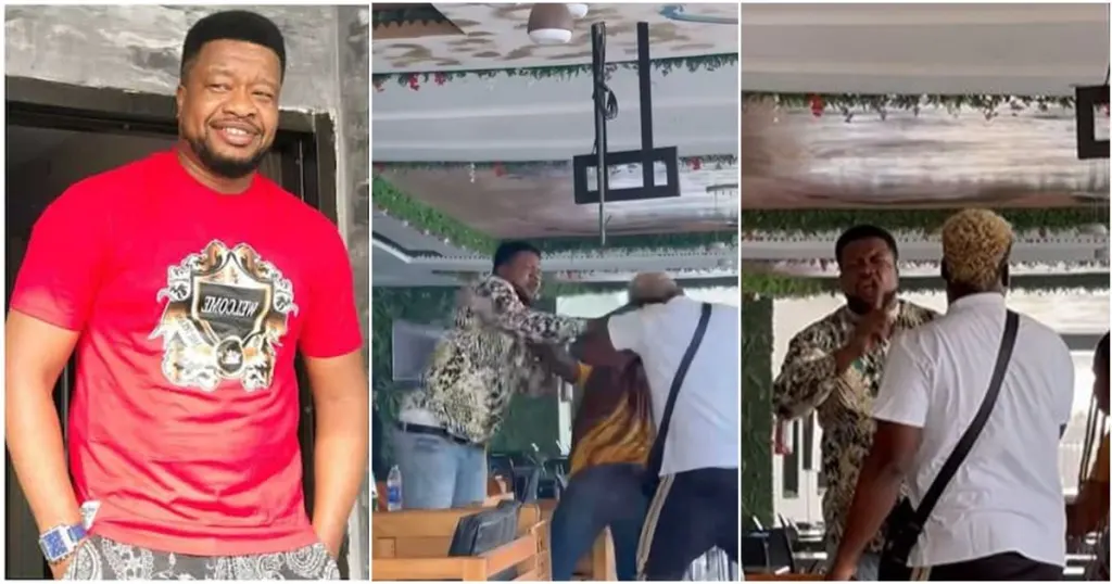 Nollywood actor, Browny Igboegwu fumes & becomes aggressive after a ‘drink poison’ prank was played on him (Video)