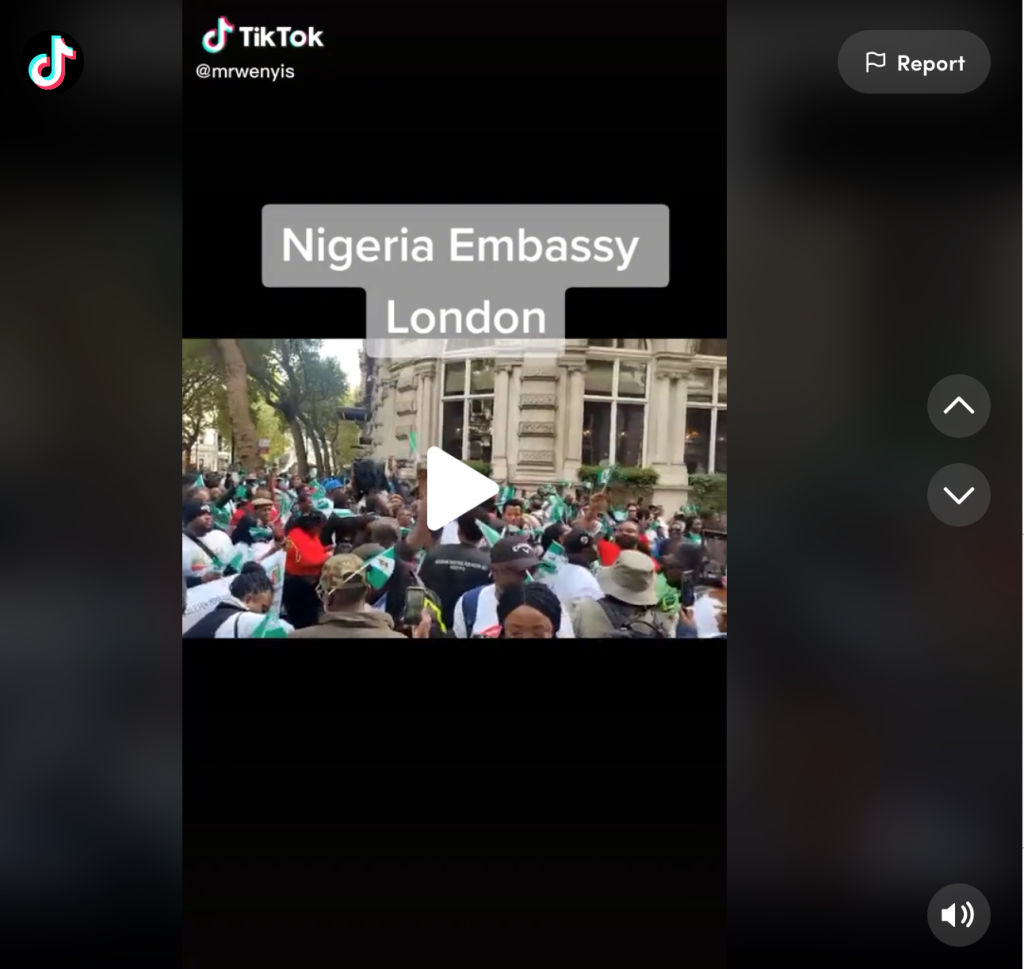 Protects for Obidents at Nigerian Embassy London