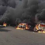 Lagos fuel tanker fire claims two lives.